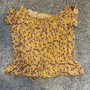 Yellow flower crop top